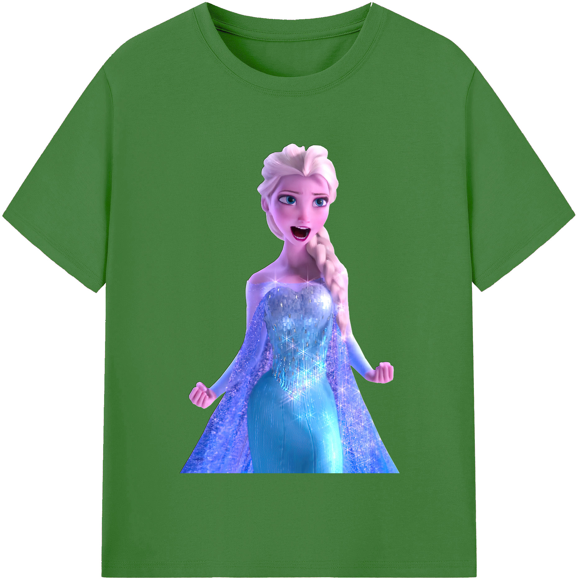 （画像用） アナと雪の女王 アンナ エルサ Frozen Anna Elsa レディースカジュアルプリントTシャツ（綿100％）